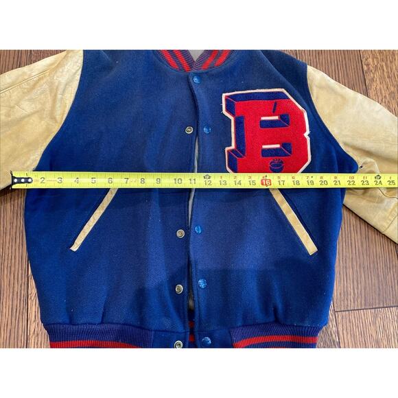 Tecumseh High School IN Letterman Men's Jacket Blue Red & White Size 42 - Picture 11 of 12